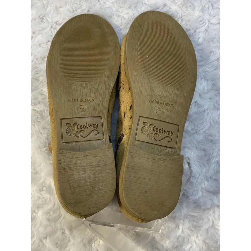 Coolway Size 7 / 38 Open Toe Ankle Booties Suede Cut Out Design Side Zip - Picture 4 of 9